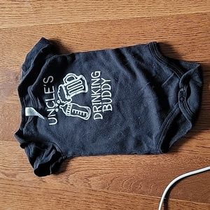 Funny "Uncles drinimgn buddy" black onesie 6months
